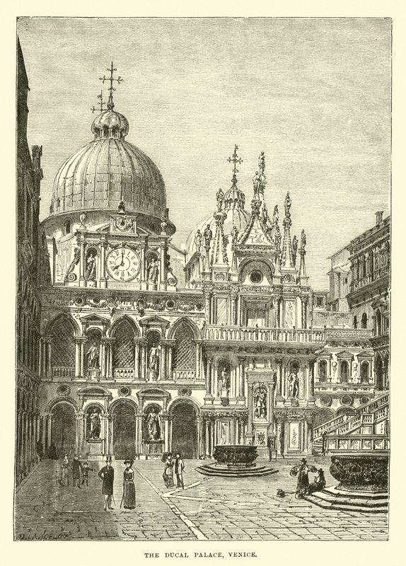 Het Dogepaleis, Venetië door English School