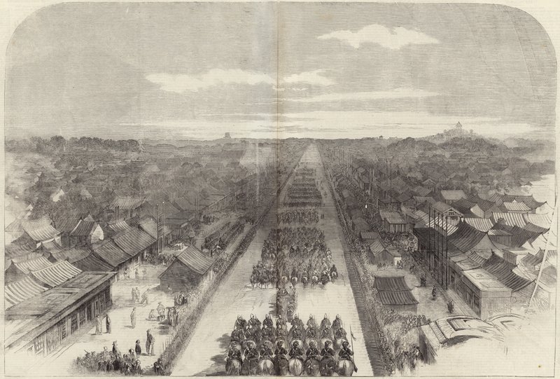 De intocht van de Graaf van Elgin in Peking door English School
