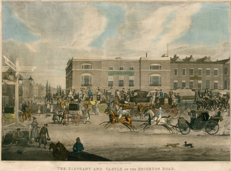 De Olifant en Kasteel op de Brighton Road, Londen door English School