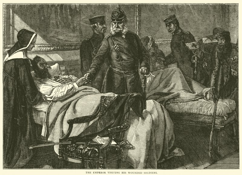 De keizer bezoekt zijn gewonde soldaten, mei 1871 door English School