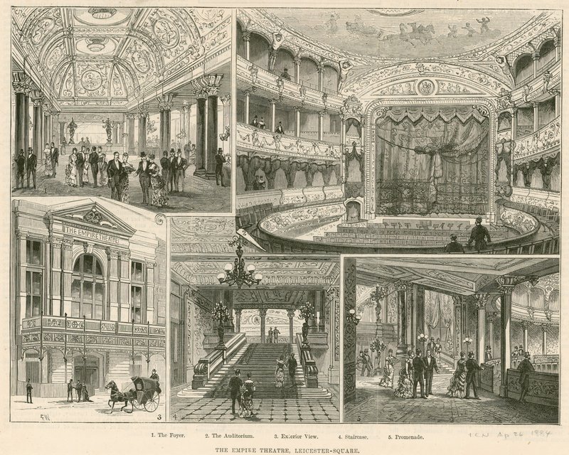 Het Empire Theater, Leicester Square, Londen door English School