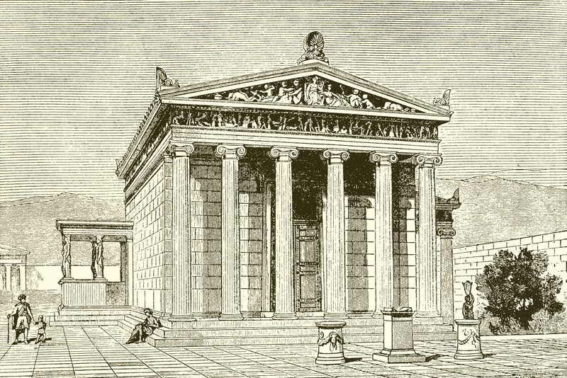 Het Erechtheion, een beroemde tempel in Athene voor de held Erectheios door English School