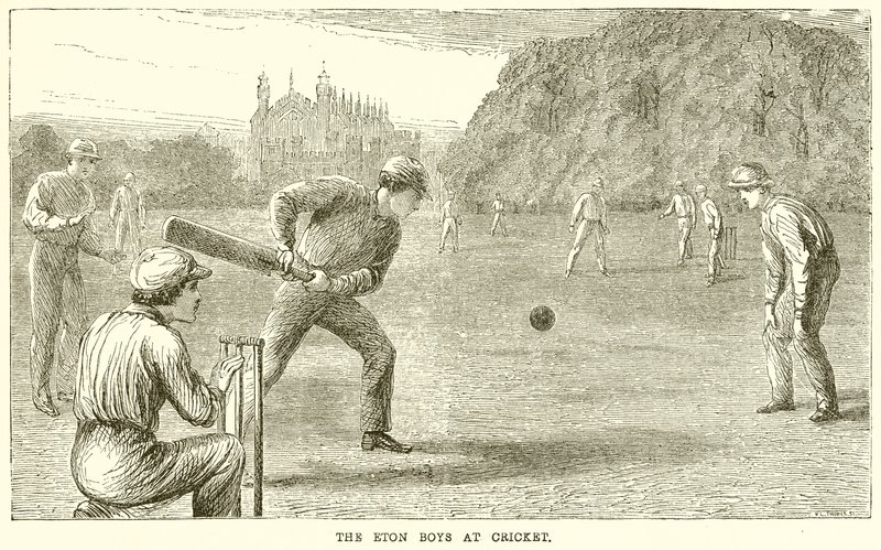 De Eton Jongens bij Cricket door English School