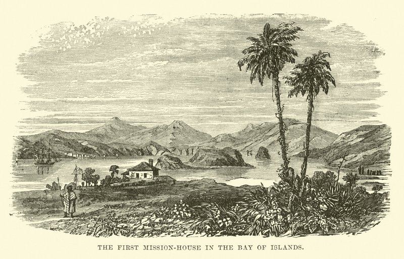 Het eerste missiehuis in de Bay of Islands door English School