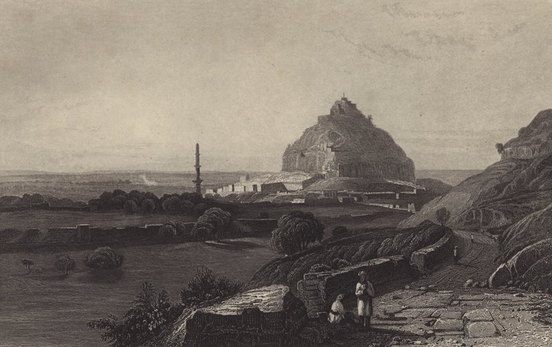 Het Fort van Daulatabad in de Deccan (gravure) door English School