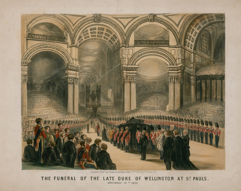 De begrafenis van de overleden hertog van Wellington in de St. Paul