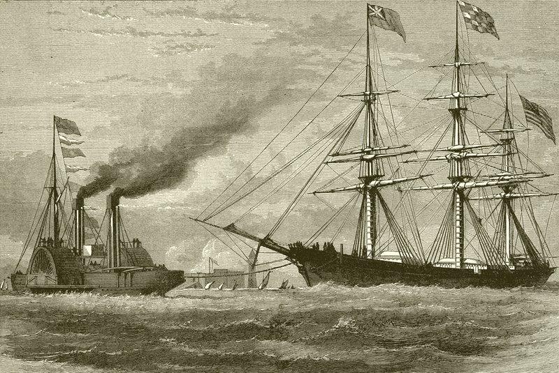De George Griswold die de Mersey binnenkomt door English School