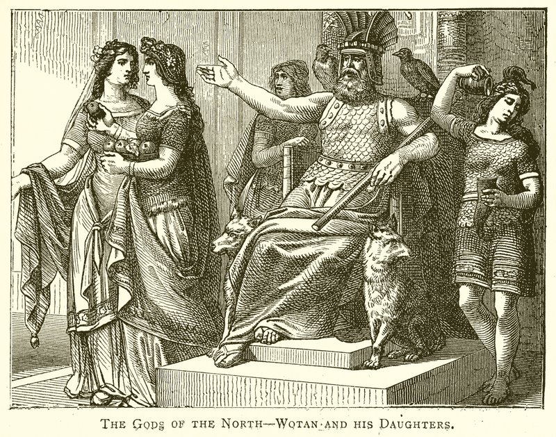 De Goden van het Noorden--Wotan en zijn Dochters door English School