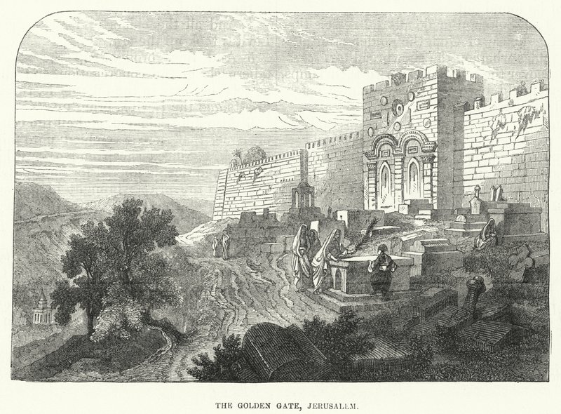De Gouden Poort, Jeruzalem (gravure) door English School
