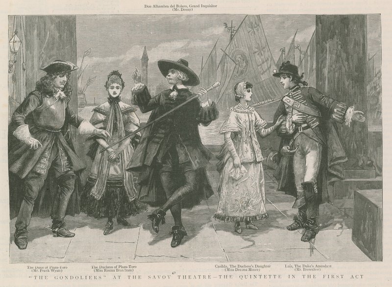 De Gondoliers in het Savoy Theatre - het kwintet in de eerste akte door English School