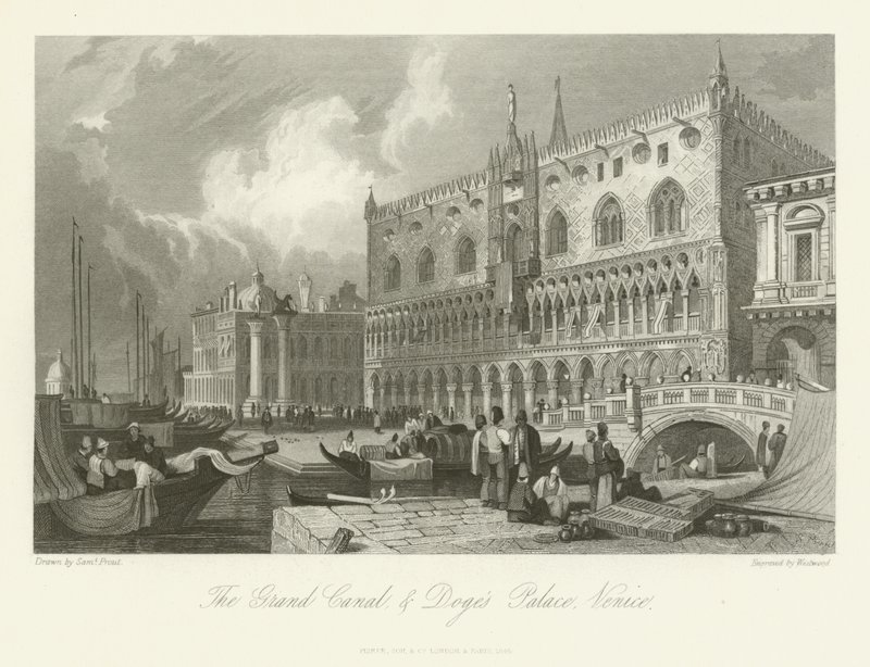 Het Grote Kanaal en het Dogepaleis, Venetië, 1844 door English School