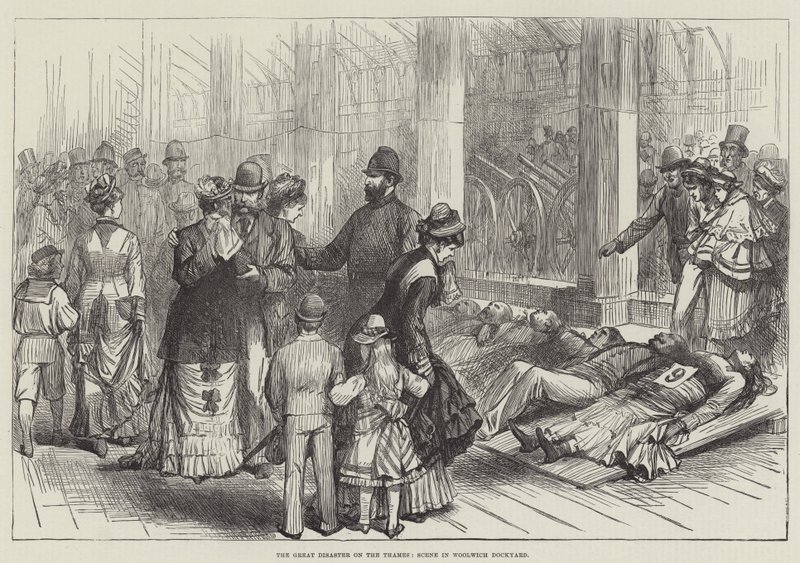 De Grote Ramp op de Theems, Scène in de Woolwich Scheepswerf door English School