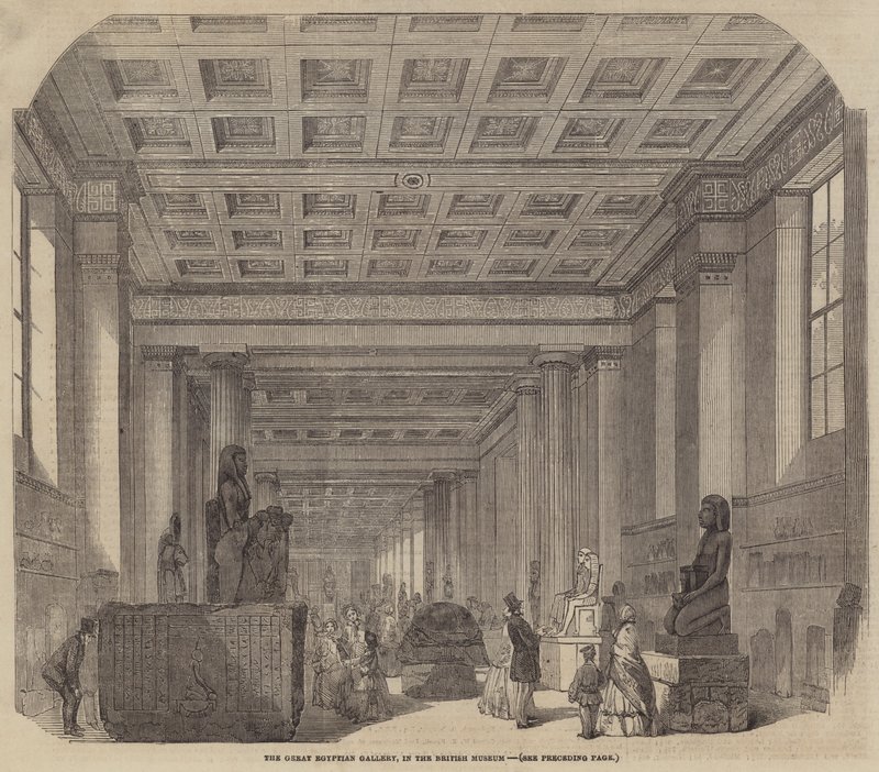 De Grote Egyptische Galerij, in het British Museum door English School