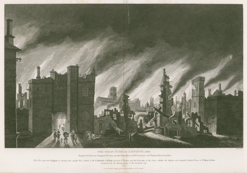 De Grote Brand van Londen, 1666 door English School