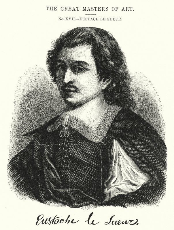 De Grote Meester van de Kunst, Eustace Le Sueur (gravure) door English School