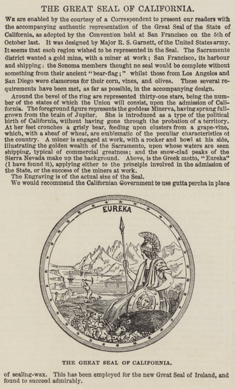 Het grote zegel van Californië (gravure) door English School