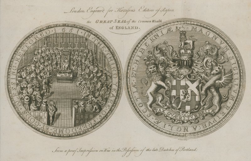 Het Grote Zegel van het Gemenebest van Engeland door English School