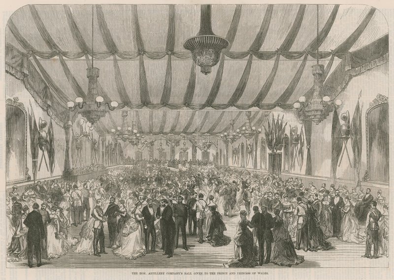 Het bal van de Honourable Artillery Company gegeven aan de Prins en Prinses van Wales door English School