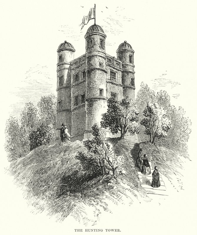 De Jachttoren (gravure) door English School