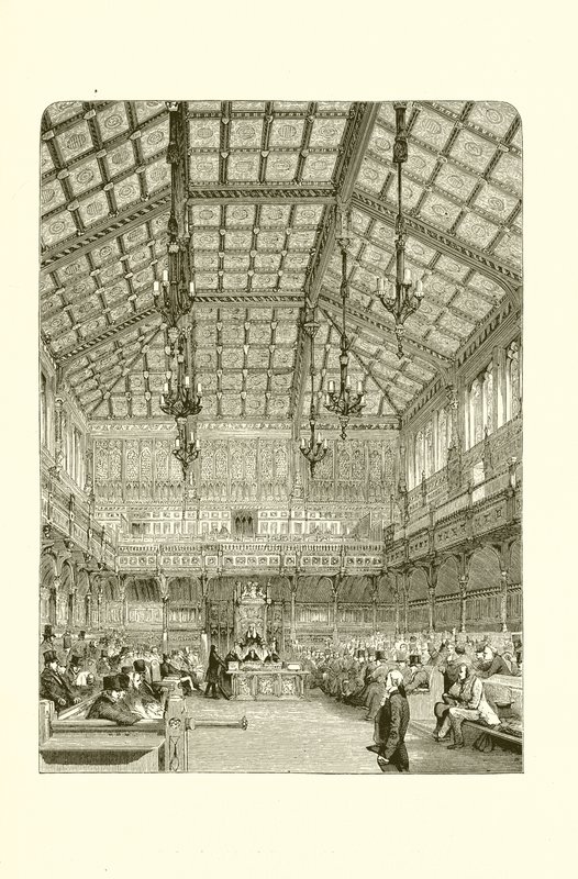Het interieur van het Lagerhuis door English School
