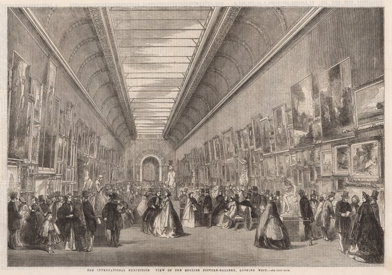 De Internationale Tentoonstelling; Uitzicht op de Engelse schilderijengalerij door English School