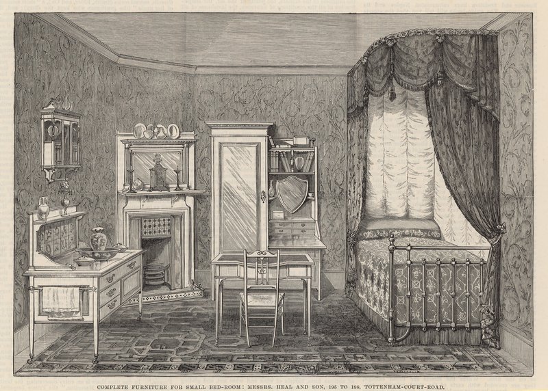 De Internationale Gezondheids Tentoonstelling: Complete meubels voor kleine slaapkamer door English School