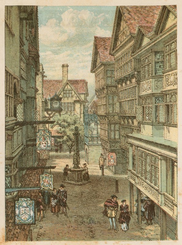 De Internationale Gezondheidstentoonstelling in South Kensington, 1884: de oude Londense straat door English School
