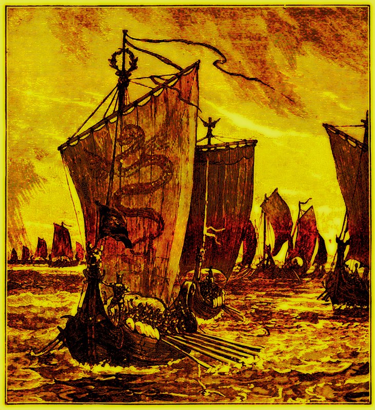De Kiel van de Noormannen, illustratie voor History of England door H. O. Arnold-Forster, gepubliceerd 1897 door English School