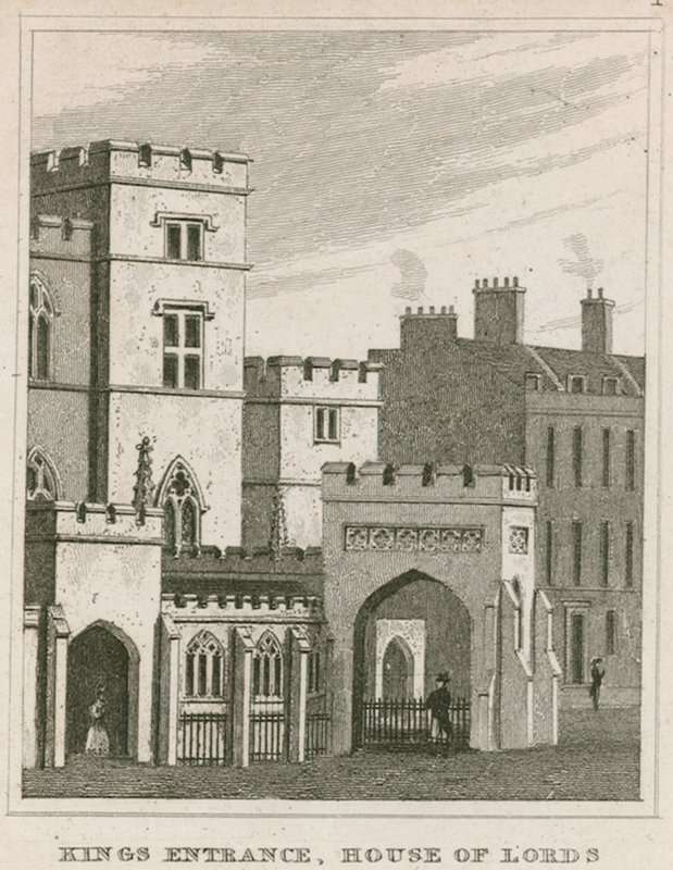 De Koningsingang naar het Hogerhuis, Westminster, Londen door English School