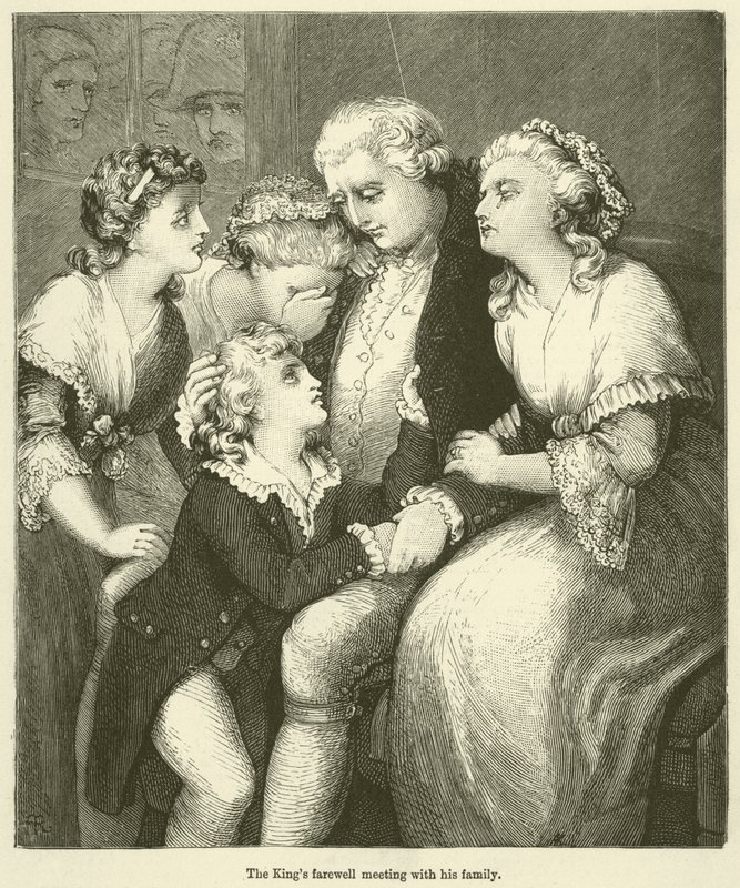 Het afscheid van de koning met zijn familie door English School