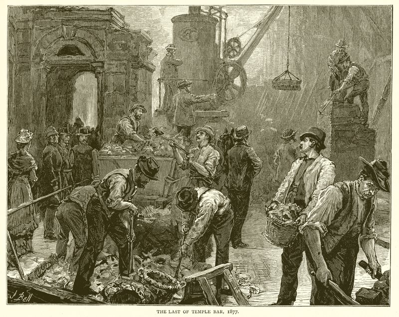 Het laatste van Temple Bar, 1877 door English School