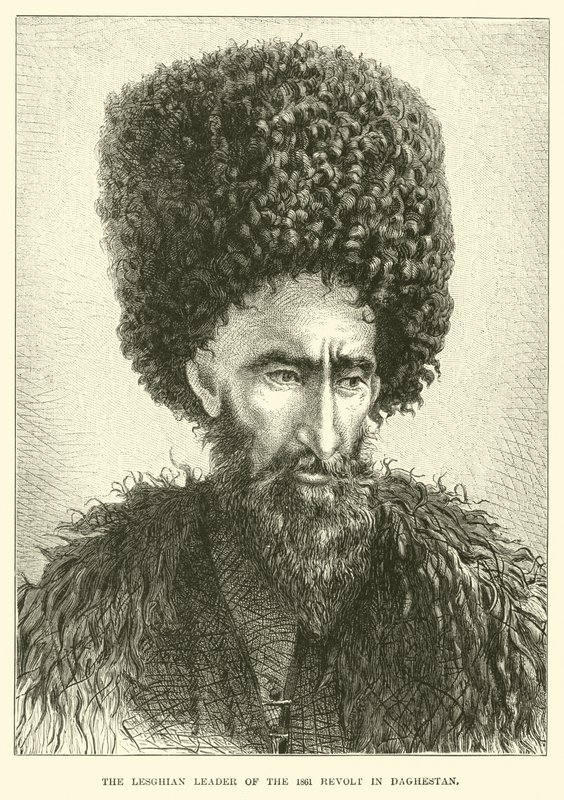 De Lesghische leider van de opstand van 1861 in Daghestan door English School