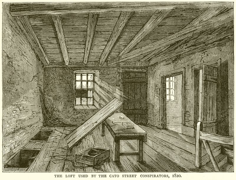 De Zolder gebruikt door de Cato Street Samenzweerders, 1820 door English School