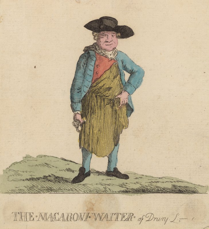 De Macaroni Ober van Drury Lane, Londen door English School