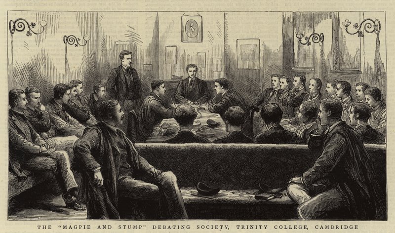 De "Ekster en Stomp" Debatvereniging, Trinity College, Cambridge door English School