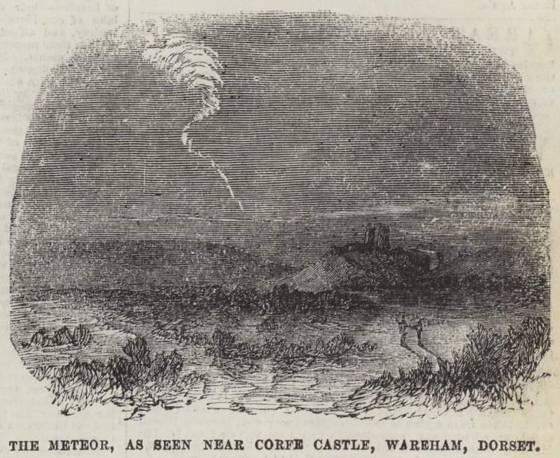 De meteoor, gezien nabij Corfe Castle, Wareham, Dorset door English School