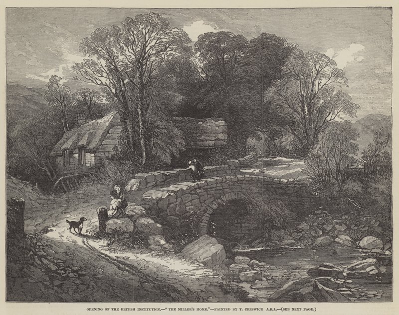 Het huis van de molenaar (gravure) door English School