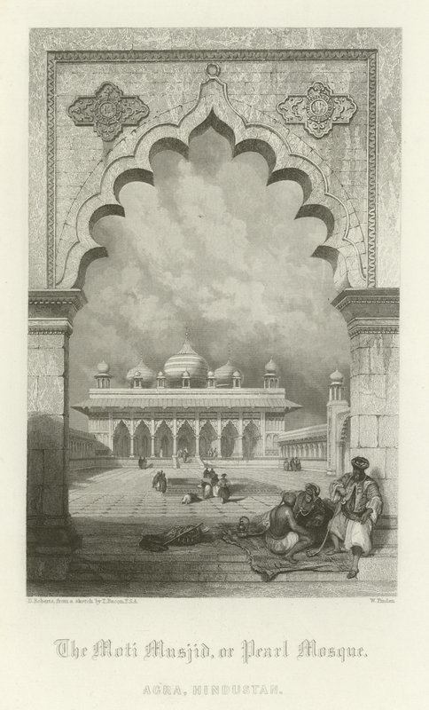 De Moti Musjid, of Parelmoskee, Agra, India door English School