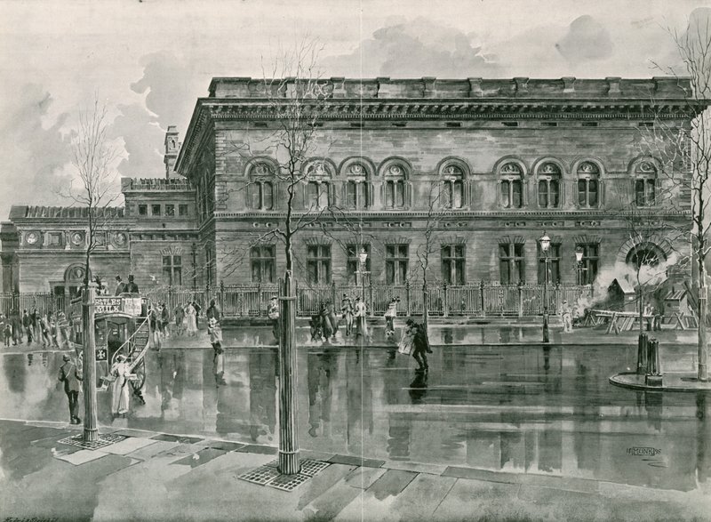De Nationale Portretgalerij op Trafalgar Square door English School
