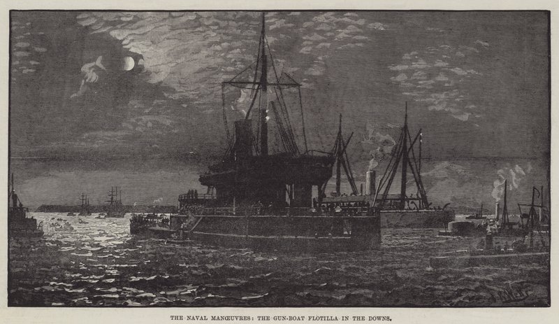 De Marine Manoeuvres, de Kanonneerboot Flotilla in de Downs door English School