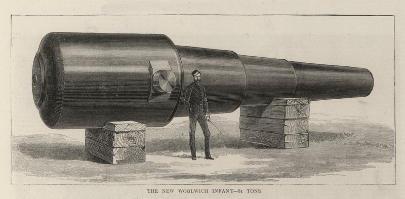 De nieuwe Woolwich Infant, 81 ton (gravure) door English School