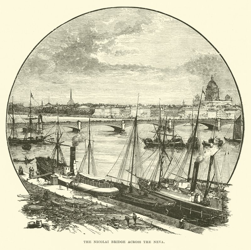 De Nicolaibrug over de Neva door English School