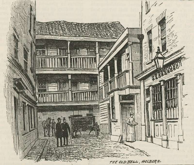 The Old Bell, Holborn, Londen door English School