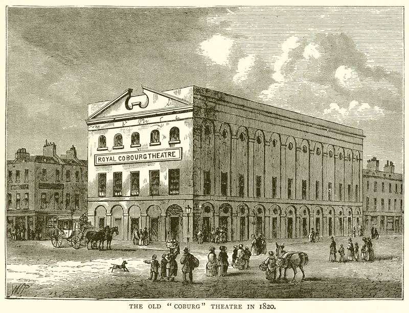 Het Oude Coburg Theater in 1820 door English School