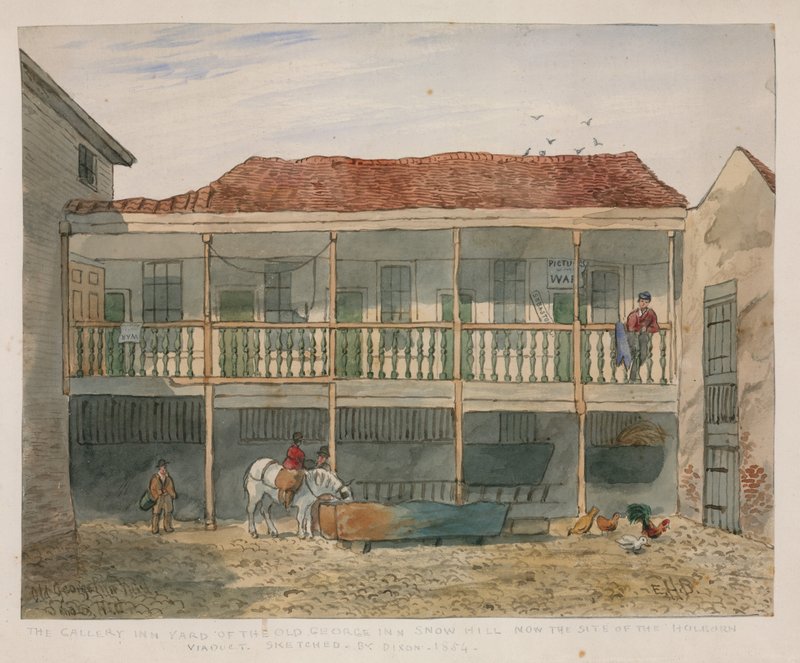 The Old George Inn, Snow Hill door English School