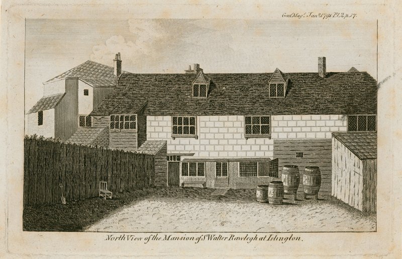 The Old Pied Bull (achterkant), huis van Sir Walter Raleigh door English School