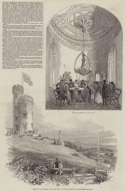 De Opening van de Mathew en City of London Temperance Tower (gravure) door English School