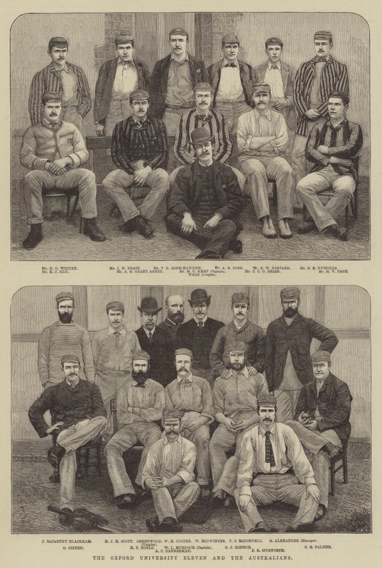 Het Oxford University Elftal en de Australiërs door English School