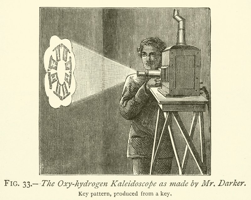 De Oxy-waterstof Kaleidoscoop zoals gemaakt door Mr Darker door English School