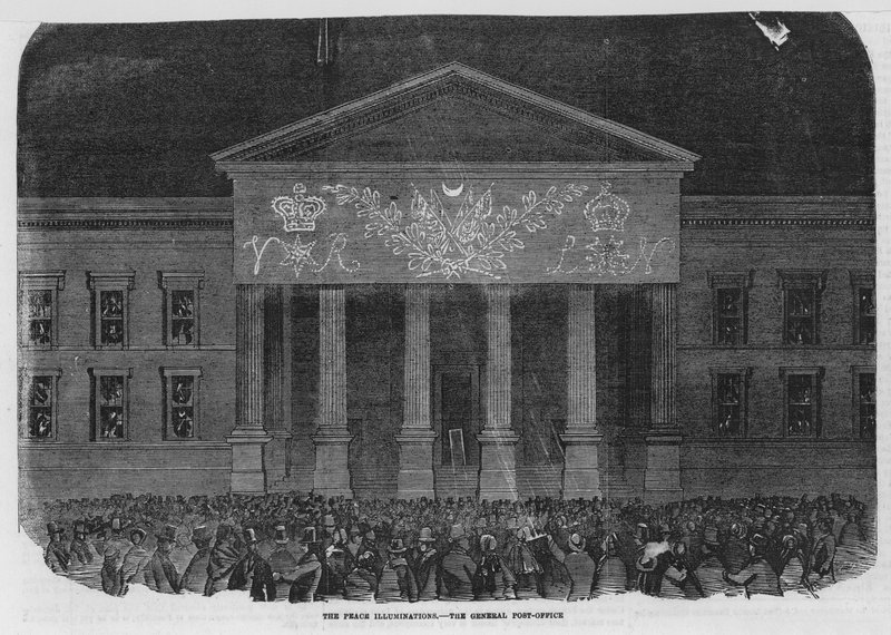 De vredesverlichting bij het General Post Office door English School